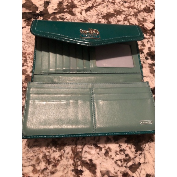 Coach Turquoise Leather Wallet - Picture 2 of 5